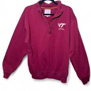 Burgundy Virginia Tech PressBox size M quarter zip sweatshirt